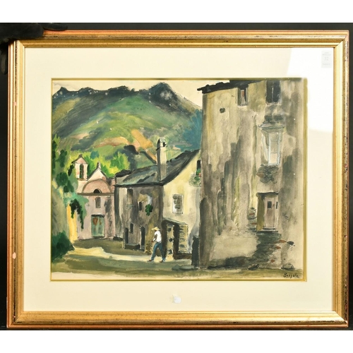 32 - Berjole, circa 1931, 'Village Corse, 1931', watercolour, signed, 13.5