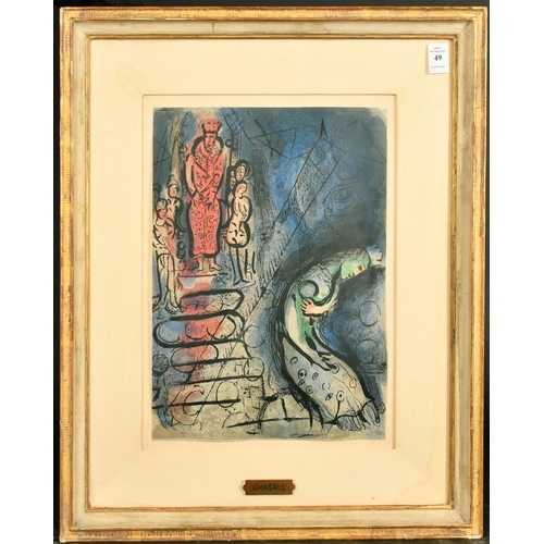 49 - Marc Chagall (1887-1985), 'Ahasuerus Sends Vashti Away', colour lithograph, 13.75