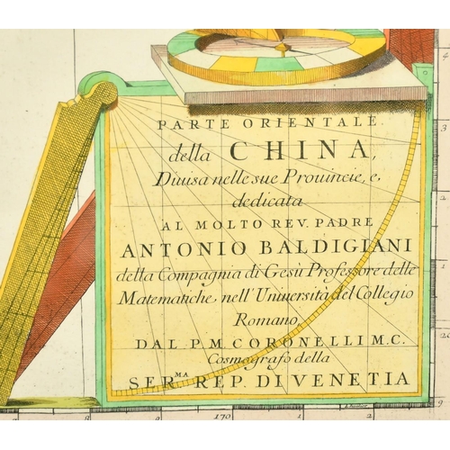 61 - Vincenzo Coronelli, 'Parte Occidentale Della China', a two-sheet map, late 17th Century, later hand ... 