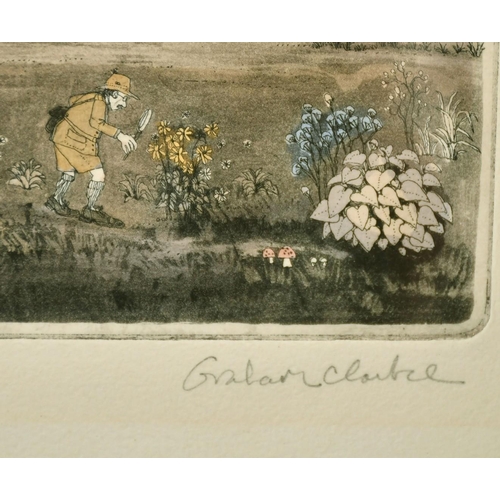 69 - Graham Clarke (b. 1941), 'Botanist', etching in colour, signed and inscribed A/P, 5.25