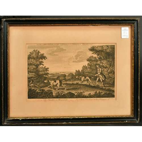 85 - J. June, A set of four 18th Century line engravings of shooting subjects, each 6.5