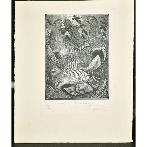 92 - Colin See Paynton (b.1946) British, Four wood engravings, 'Siege of Herons', 'Covert of Coots', 'Cov... 