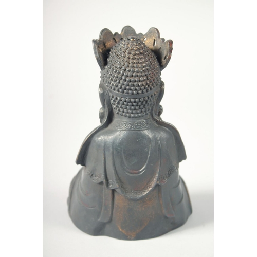 248 - A GOOD BRONZE FIGURE OF SEATED BUDDHA, 20.5cm high