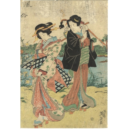 499 - KEISAI EISEN (1790-1848), SADATORA UTAGAWA (act. 1818-1843) & EIZAN KIKUGAWA (1787-1867); EDO BEAUTI... 