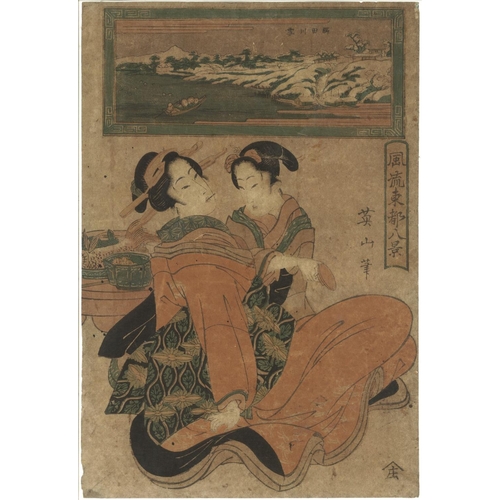 499 - KEISAI EISEN (1790-1848), SADATORA UTAGAWA (act. 1818-1843) & EIZAN KIKUGAWA (1787-1867); EDO BEAUTI... 