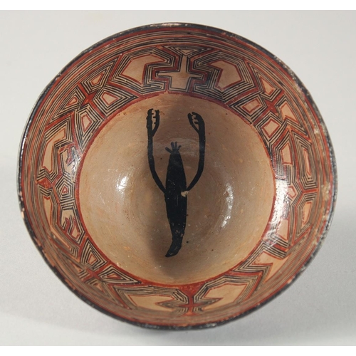 266 - A FINE EARLY 20TH CENTURY ALGERIAN BERBER POTTERY BOWL, 11.5cm diameter.