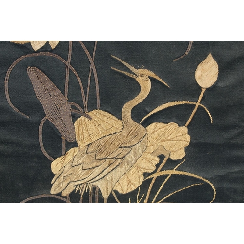 92 - A CHINESE EMBROIDERED PICTURE PANEL, 81.5cm x 33.5cm.