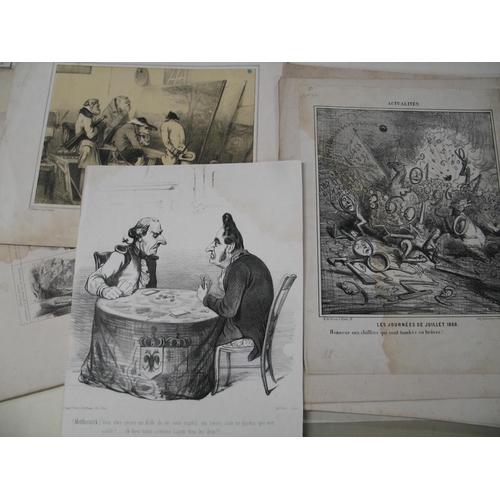 10 - FRENCH caricature, satire & social PRINTS, 19th c. (Q).