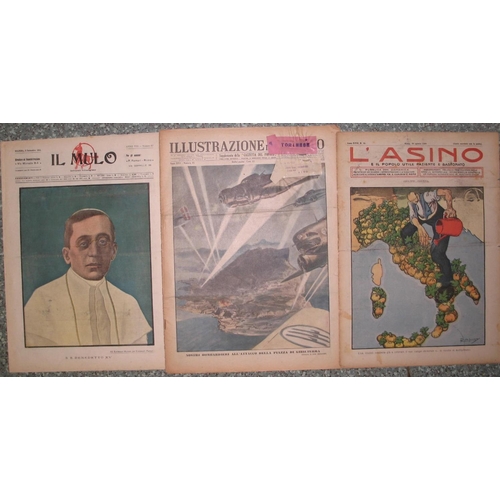 102 - [ILLUSTRATION] 2 Italian periodicals & 1 front cover, one showing GIBRALTAR (3).