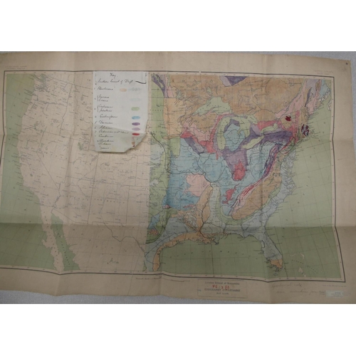 113 - [MAP / AMERICANA] United States Geological Survey / Base Map, 1899, with ms. watercolour & ink updat... 