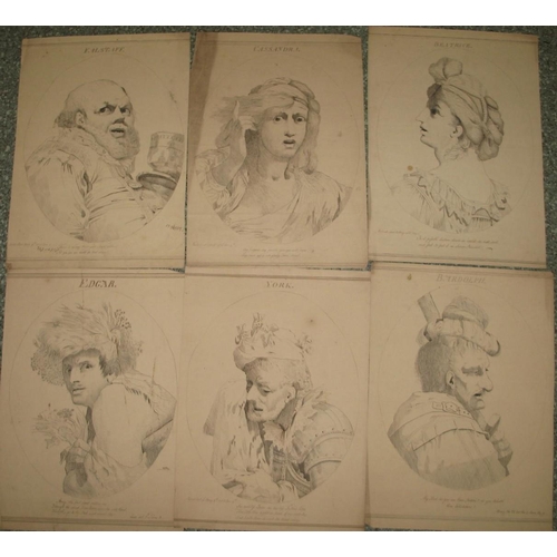 149 - [SHAKESPEARE ILLUSTRATION] collection of eight ink portraits of Shakespeare characters from various ... 