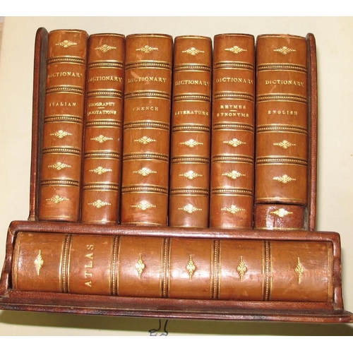 168 - SANGORSKI & SUTCLIFFE DESK SET, 6 vols small format & Atlas vol., all full polished calf gilt, in or... 