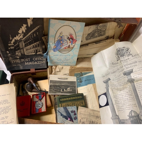 2 - [POST OFFICE / ROYALTY / FREEMASONRY] diverse collection of ephemera, etc., incl. a wooden Dunhill c... 