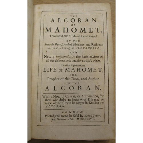 201 - [KORAN] [ROSS (A.)] The Alcoran of Mahomet...to which is prefixed the Life of Mahomet, 8vo, pp. [20]... 