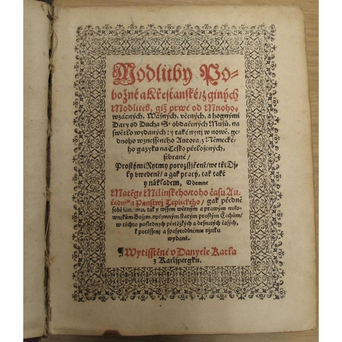 221 - [BOHEMIAN BINDING / CZECH PRAYERS / LITURGY] MILINSKY (Matej.) editor / compiler: Modlitby Pobozne a... 