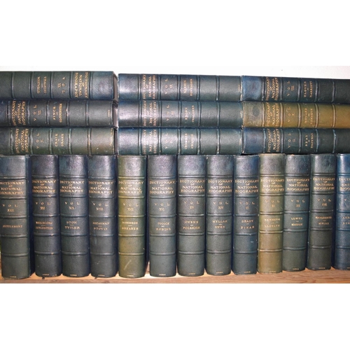 258 - [BINDINGS] DICTIONARY of NATIONAL BIOGRAPHY, 21 vols. + 1 vol. Supplement, uniformly bound in half b... 