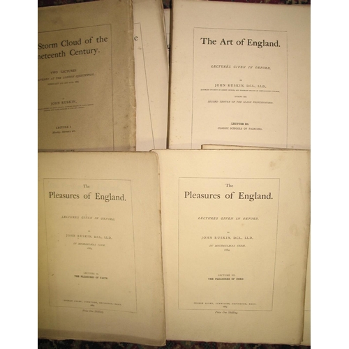 267 - [ORIGINAL PARTS] RUSKIN (John) The Pleasures of England, 4 parts, 4to, original wrappers, Orpington ... 