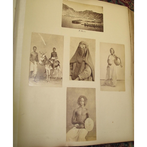 278 - [PHOTOGRAPH ALBUM] folio half morocco, album ex-lib Agatha Royds Greene, with mounted photos of vari... 