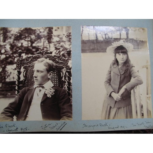 280 - [PHOTOGRAPH ALBUM] obl. folio red leather album (rubbed) with 17 mounted photos of Edinburgh, 2 of R... 