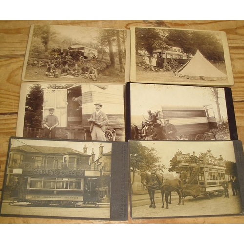 29 - [TRAMS & CARAVANS] 6 x cabinet size mounted photos, Edinburgh & Leith, etc. (6).