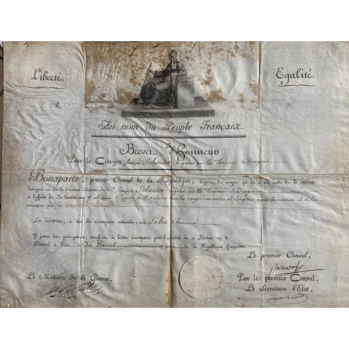 3 - NAPOLEON BONAPARTE, a vellum document with engraved vignette SIGNED by 