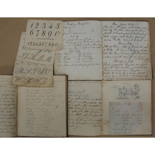 340 - [OCCASIONAL BOOKS] 3 x mid/early 19th c. sm. 4to occasional books, ms. contents include medical & co... 