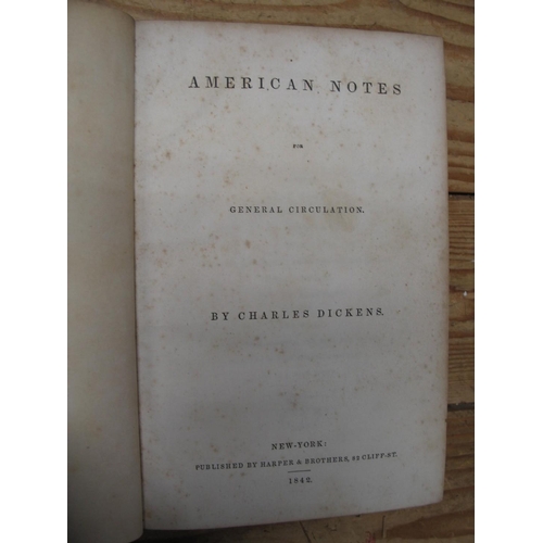 363 - DICKENS (Charles) American Notes, 8vo, New York, 1842; bound with other works, various authors, half... 