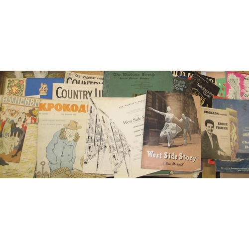 385 - A box of Royalty, theatrical etc. magazines, including ILN 1897, Country Life vol I, no. I (Q).