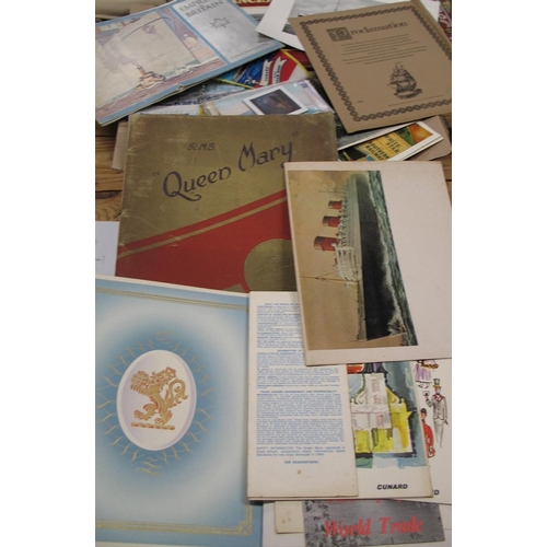 397 - CUNARD, WHITE STAR LINE etc., misc. postcards, brochures etc. (Q).