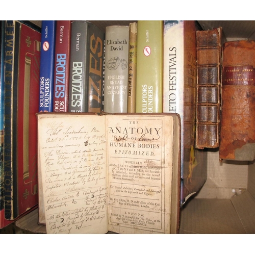 408 - Misc. ANTIQUARIAN & modern books, various subjects incl. Shark Fishing, Anatomy, etc. (1 box).