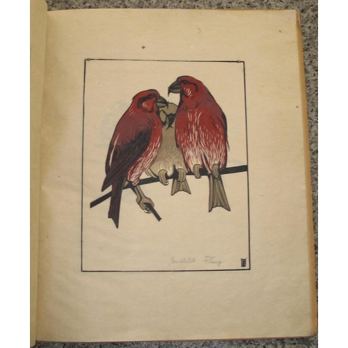 414 - LANG (Fritz) Ein Vogelbuch in Originalholzschnitten, 4to, pictorial woodcut title as cover, 12 woodc... 