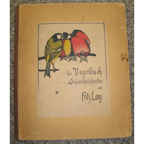 414 - LANG (Fritz) Ein Vogelbuch in Originalholzschnitten, 4to, pictorial woodcut title as cover, 12 woodc... 