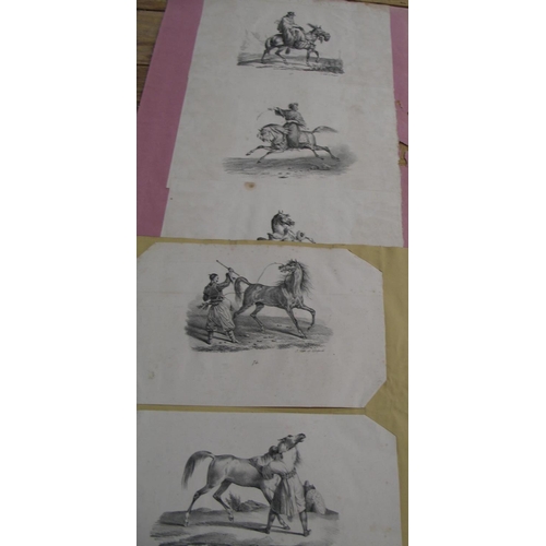 50 - [HORSES, COACHING] 4 x Hullmandel lithographs after C. C. HENDERSON, incl. 1 proof  with some penwor... 