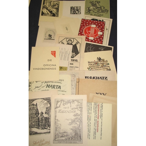 59 - A small collection of ephemera relating to the Vienna secession, & some greetings cards etc., early ... 