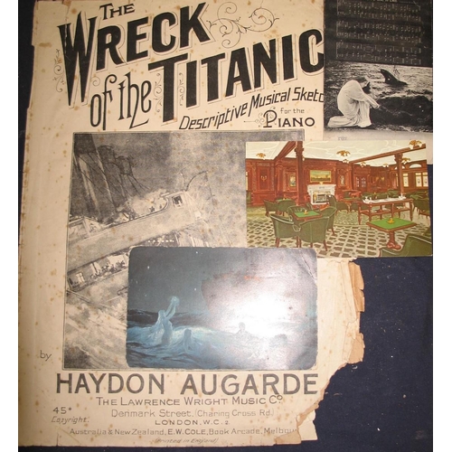 65 - [TITANIC] a songsheet (a/f) & 3 postcards (1 repro) (4).