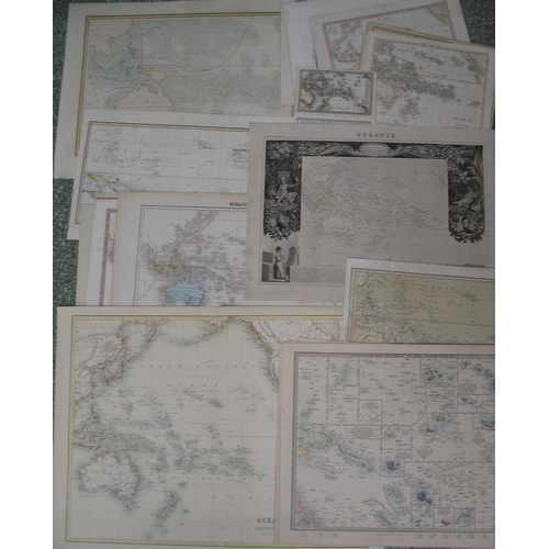 72 - [MAPS] PACIFIC, POLYNESIA, OCEANIA, 21 misc. engraved maps by Kelly, Lizars & others, unframed (21).