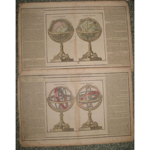 84 - [PRINTS] GLOBES, SPHERES, Celestial Charts, a group of double-page h-col'd prints, Desnos / Brion [P... 