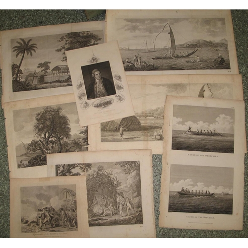 93 - [PRINTS] misc. prints relating to CAPTAIN COOK & his voyages, unframed (8).