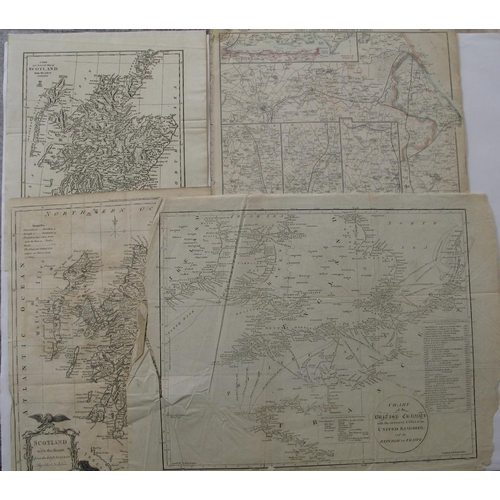 94 - [MAPS] misc. maps, (Scotland 2, Channel 1, 15 Weller Railway Maps), unframed.