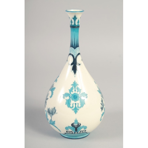 1105 - A LATE 19TH CENTURY HADLEY'S WORCESTER FAIENCE ART NOUVEAU STYLE VASE with two tone blue decoration,... 