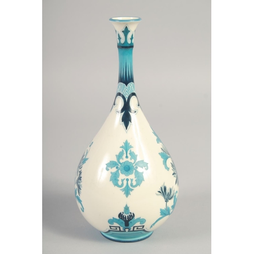 1105 - A LATE 19TH CENTURY HADLEY'S WORCESTER FAIENCE ART NOUVEAU STYLE VASE with two tone blue decoration,... 