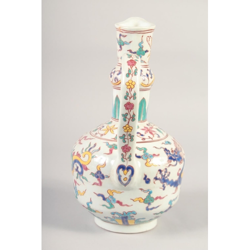 1139 - A CHINESE POLYCHROME PORCELAIN EWER with 