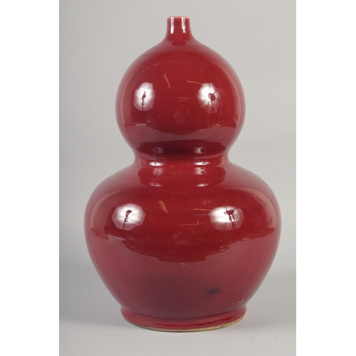 1165 - A GOOD LARGE CHINESE SANG DE BOEUF DOUBLE GOURD VASE.