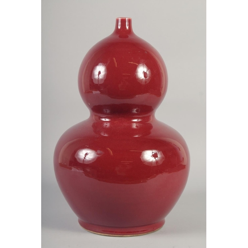 1165 - A GOOD LARGE CHINESE SANG DE BOEUF DOUBLE GOURD VASE.