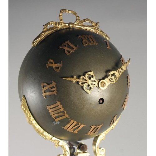 1198 - AUGUSTE MOREAU. A GOOD LARGE 19TH CENTURY FRENCH PENDULUM CLOCK formed as a young lady holding a swi... 