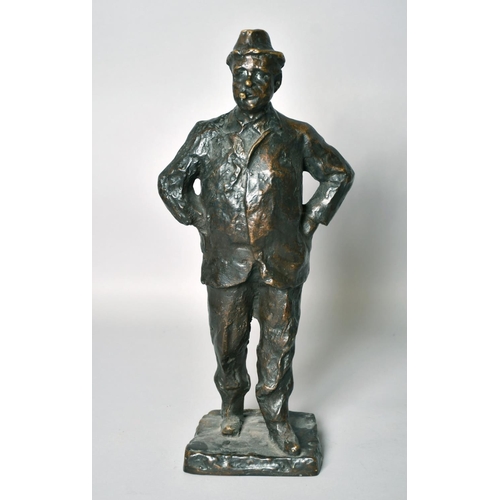 1222 - PRINCE PAOLO TROUBETZKOY(1866-1938) RUSSIAN A cast bronze of a man smoking a cigar, signed. H17ins x... 