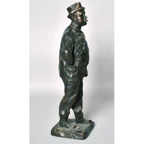 1222 - PRINCE PAOLO TROUBETZKOY(1866-1938) RUSSIAN A cast bronze of a man smoking a cigar, signed. H17ins x... 