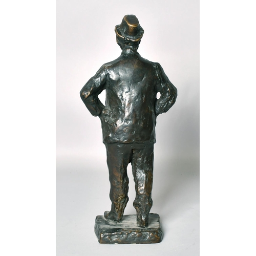 1222 - PRINCE PAOLO TROUBETZKOY(1866-1938) RUSSIAN A cast bronze of a man smoking a cigar, signed. H17ins x... 