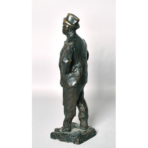 1222 - PRINCE PAOLO TROUBETZKOY(1866-1938) RUSSIAN A cast bronze of a man smoking a cigar, signed. H17ins x... 