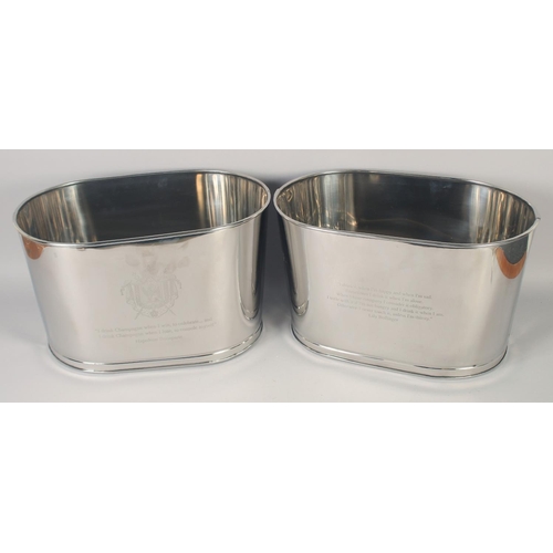 1270 - A PAIR OF OVAL CHAMPAGNE COOLERS. 16ins wide.